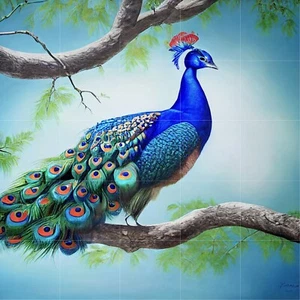 Panel de cerámica de mosaico de pavo real salpicadero azulejos mural - Imagen 1 de 7
