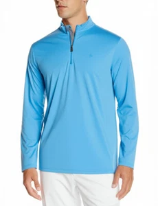 $118 Tommy Bahama Men's Kohala Peak Quarter-Zip Sweater, Horizon Blue, XL - Picture 1 of 5