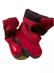 LL Bean Northwoods Pink Gray Girls Kids Insulated Winter Snow Boots Size 3 - Picture 1 of 9