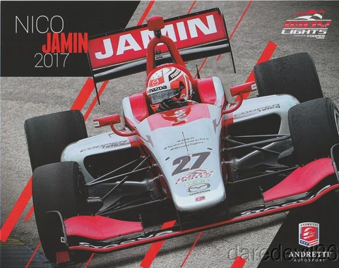 2017 Nico Jamin Synova Mazda Dallara Indy Lights postcard Cover