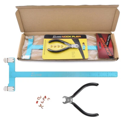 Archery Nock Pliers Set + 4 String Nocking Points + Bow T Square Blue - Image 1 of 4