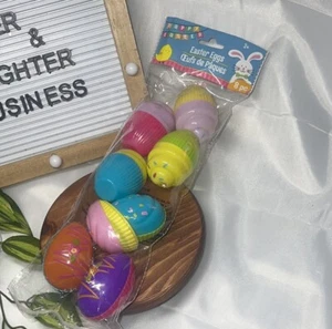 NEW! Empty Easter Eggs - Set of 8 Colorful Plastic Cupcake & Cute Designs! - Picture 1 of 2