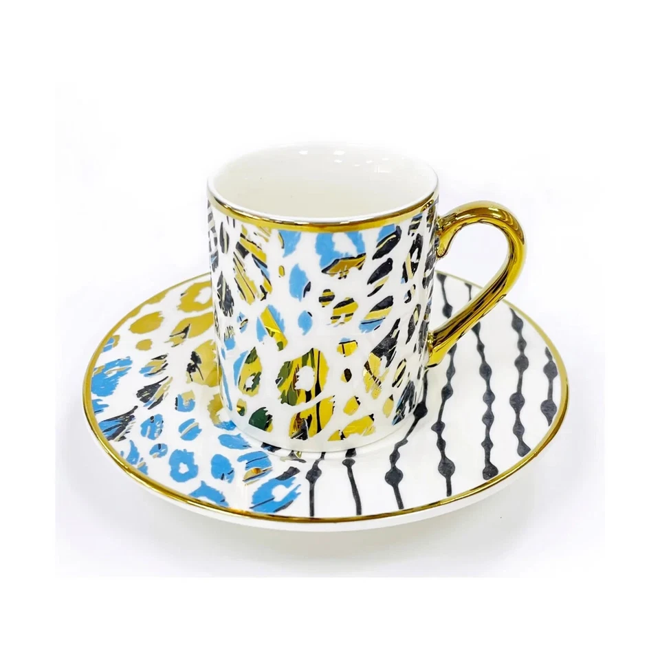 ☕Juego de 12 tazas de café árabe/turco 6 tazas y 6 platillos porcelana de hueso 100cc Foto 1 de 1