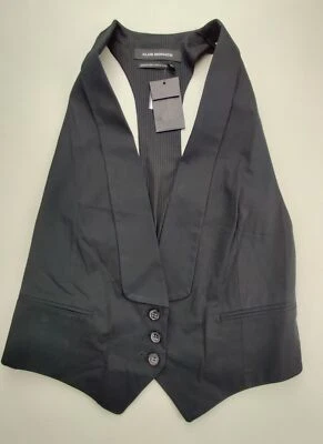 Club Monaco Giorgia 背心男女通用小号黑色纽扣西装背心全新 — 第 1/4 张图片