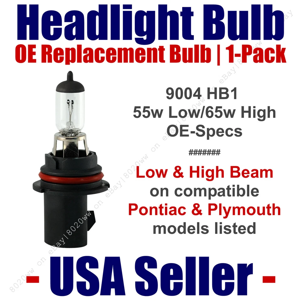 Headlight Bulb High/Low OE Replacement Fits Listed Pontiac/Plymouth Models 9004 - Image 1 of 1
