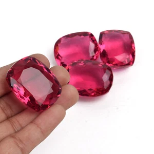 Cushion Cut Pink Tourmaline 200 Ct./4 Pcs Loose Gemstones Lot for Sale !! - Picture 1 of 3