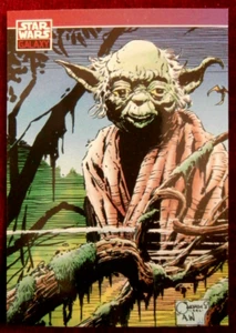 STAR WARS GALAXY Series 1 - Card #120 - YODA / Joe Quesada - Topps 1993 - Picture 1 of 2