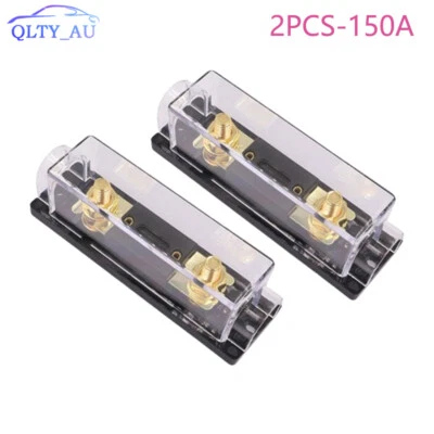 2x 150A Gold ANL Fuse Holder 2/0 or 1/0 0 Gauge AWG W/150Amp Fuse Block Fuse Box - Image 1 of 4