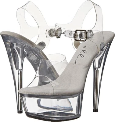 Ellie Shoes 609-BROOK Women's 6'' Pointed Stiletto Heel Sandal With Ankle Strap - Image 1 of 4