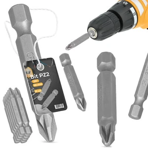 10x Bit Magnetico PZ2 Lungo 50 mm Pozidriv Cacciavite 1/4 Inserto Morso Acciaio - Foto 1 di 8