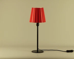 Tischleuchte mit Wechselschirm rot Tischlampe Nachttischlampe LED warm-weiß - Bild 1 von 6