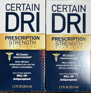 *2* Certain Dri PRESCRIPTION STRENGTH Clinical Antiperspirant 1.2oz ea Exp 8/26 - Picture 1 of 1
