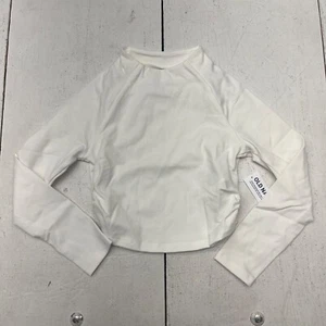 Old Navy White Active Powerchill Go-Dry Long Sleeve Cropped Shirt Girls Size XS - Picture 1 of 9