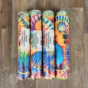 Cornerstone Tie Dye Peace Sign Heart Smiley Face Border Wallpaper Rolls Set of 4 - Picture 1 of 5