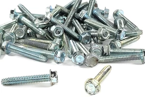 Vite per maschiatura a flangia esagonale 1/4"-20 x 1-1/2" vite da taglio filettata, zinco (50 pezzi) - Foto 1 di 4