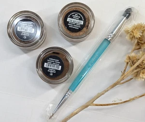 COGNAC BROWNS LOT 4💋BareMinerals Assorted Eye Shadow Diamond Shape Define Brush - Picture 1 of 7