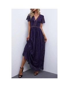 Azura Exchange Elegant Lace Maxi Dress Women Blue - Picture 1 of 48
