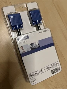 NEU VGA auf VGA SVGA Kabel Monitorkabel D-Sub 1,8m Watson VGA 1801 PC TFT BEAMER - Afbeelding 1 van 2