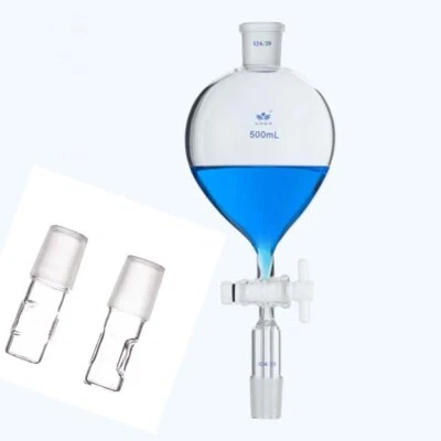 60-1000ML Teflon glassware Lab 19#-24# PTFE piston reactor Laboratory funnel - Image 1 of 4