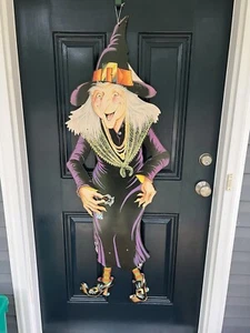 Vintage 1980 Pfeife Halloween 55" gestanzt gegliedert lila Hexe Dekoration USA - Bild 1 von 7