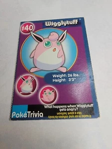 Pokétrivia Topps Pokémon Card #40 Wigglytuff Collectors Facts MP - Picture 1 of 6