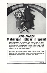 1962 Air India: Maharajah Holiday in Spain Vintage Print Ad - Picture 1 of 1