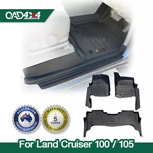 5D TPE Car Floor Mats for Landcruiser 100/105 Series 1998-2007 Door Sill Covered - Picture 1 of 12