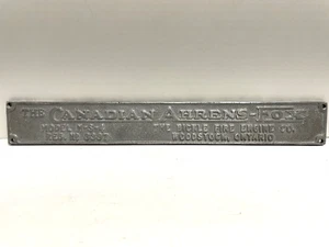 Canadian Ahrens Fox Fire Truck Bickle Apparatus Side Emblem Nameplate Logo Sign - Picture 1 of 9