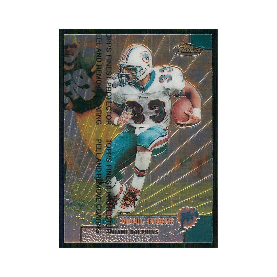 1999 Topps Finest w Coating Karim Abdul-Jabbar Dolphins #93 - Image 1 of 3