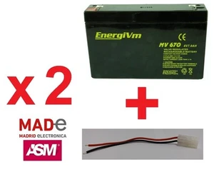 2 X Baterías + Cable - 6V 7Ah - Barco cebador Angling Tech. Microcat - Technicat - Imagen 1 de 4