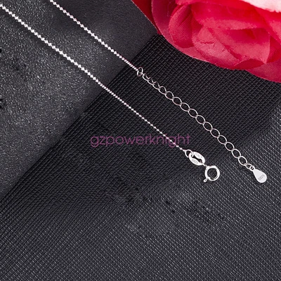 Collana in vero argento sterling 925 catena di perle a sfera 1,0 mm sottile 18" regolabile - Immagine 1 di 4