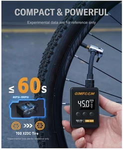GIMFOOM 150PSI Bike Pump, Bicycle Pump with Digital Pressure Gauge, Electric NEW - Picture 1 of 7