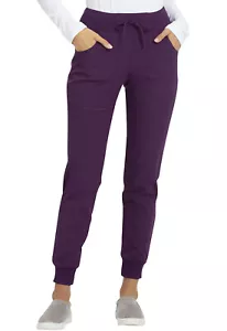 Heart Soul Scrubs Low Rise Jogger Scrub Tall Pant HS030T EGPH Eggplant Free Ship - Picture 1 of 5