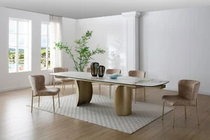 Laiden Italian Ceramic Extendable Dining Table - Picture 1 of 5