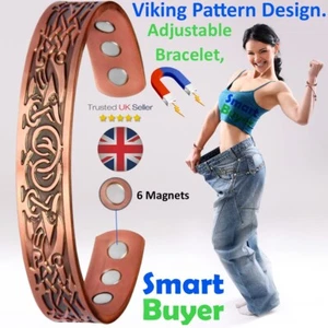 MENS CELTIC COPPER BANGLE 6MAGNETIC BRACELET PAIN RELIEF ARTHRITIS CARPAL TUNNEL - Picture 1 of 5