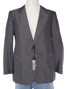 High Sky Giacca Da Uomo Xl ExtraLarge Grigio Misto Seta 2 Bottoni Blazer Regular - Picture 1 of 12