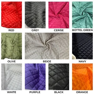 GESTEPPTER STOFF Futter Diamant Design weiches Kleid Polstermaterial Kleidung  - Bild 1 von 56
