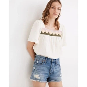 NWT Madewell Relaxed Denim Jean Shorts Homecrest Wash Ripped Size 29 - Imagen 1 de 6