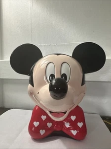 Vintage 90er Walt Disney Mickey Mouse Keramik Vase Herzen mit Fliege  - Bild 1 von 7
