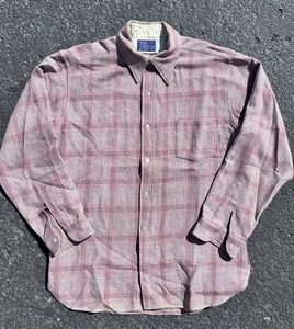 Vintage Men’s 70’s Shadow Plaid Pendleton Board Flannel Size XL USA Grey - Bild 1 von 7