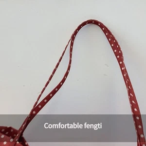 Oversized Canvas Bag Retro Red Dot Print Ergonomic Shoulder Support Offce Worker - Picture 1 of 8
