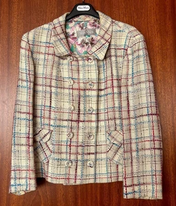 MAX MARA - DOUBLE BREASTED JACKET - MULTI COLOUR - SIZE: GB 16/ USA 14/ IT 48 - Picture 1 of 24
