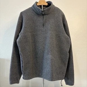 J Crew Mens Medium Vintage Fleece 1/4 Zip Long Sleeve Pullover Gray Small Pocket - Picture 1 of 8