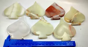 7pcs Polished Hand Carved Calcite Spades from Karachi/Pakistan 690g - Picture 1 of 10