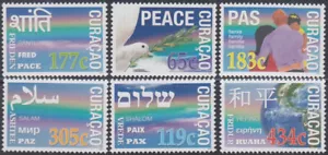 CURACAO Sc # 185-90CPL MNH JUEGO DE SELLOS con la PALABRA PAZ en DIFERENTES IDIOMAS - Imagen 1 de 1