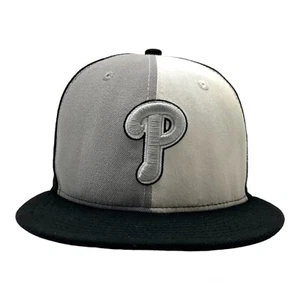 Philadelphia Phillies New Era 59FIFTY 7 3/8 Team geteilte Kappe Mütze schwarz weiß grau - Bild 1 von 6