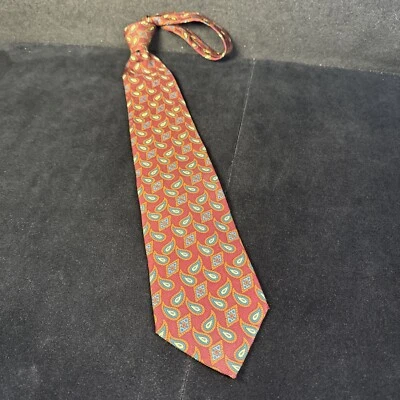 Corbata para hombre Claybrooke roja cachemira 100 % seda 58L x 3,75 Foto 1 de 4