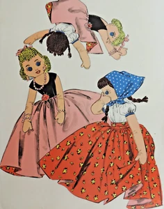 1950s Advance 8455 Pattern Turnabout Doll - from rags to riches Cut/Complete - Picture 1 of 8