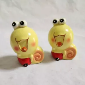 Shaker sale e pepe Happy Snails sorridente ridente giallo antropomorfo COSÌ COM'È - Foto 1 di 14