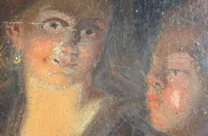 1668-9 self portrait of Rembrandt Van Rijn & his daughter - oil on tinplate - Picture 1 of 24